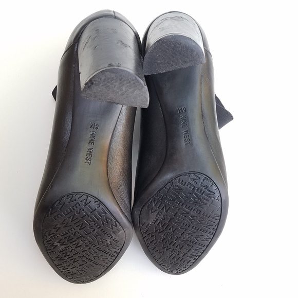 NINE WEST Black leather heeled bootie for women size 8 - Picture 11 of 13